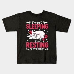 Unicorn - I'm not sleeping I'm resting my eyes Kids T-Shirt